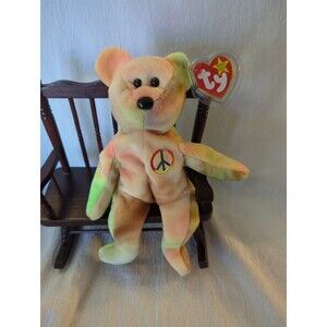 Vintage Ty Beanie Babies Peace The Bear